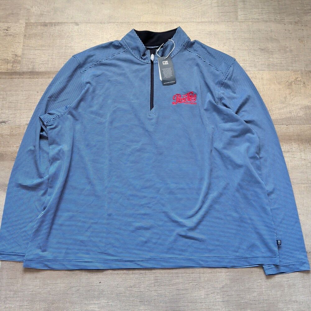 ​Cutter Buck Pepsi Cola Las Vegas Pullover Mens XXL Blue DryTec Quarter Zip